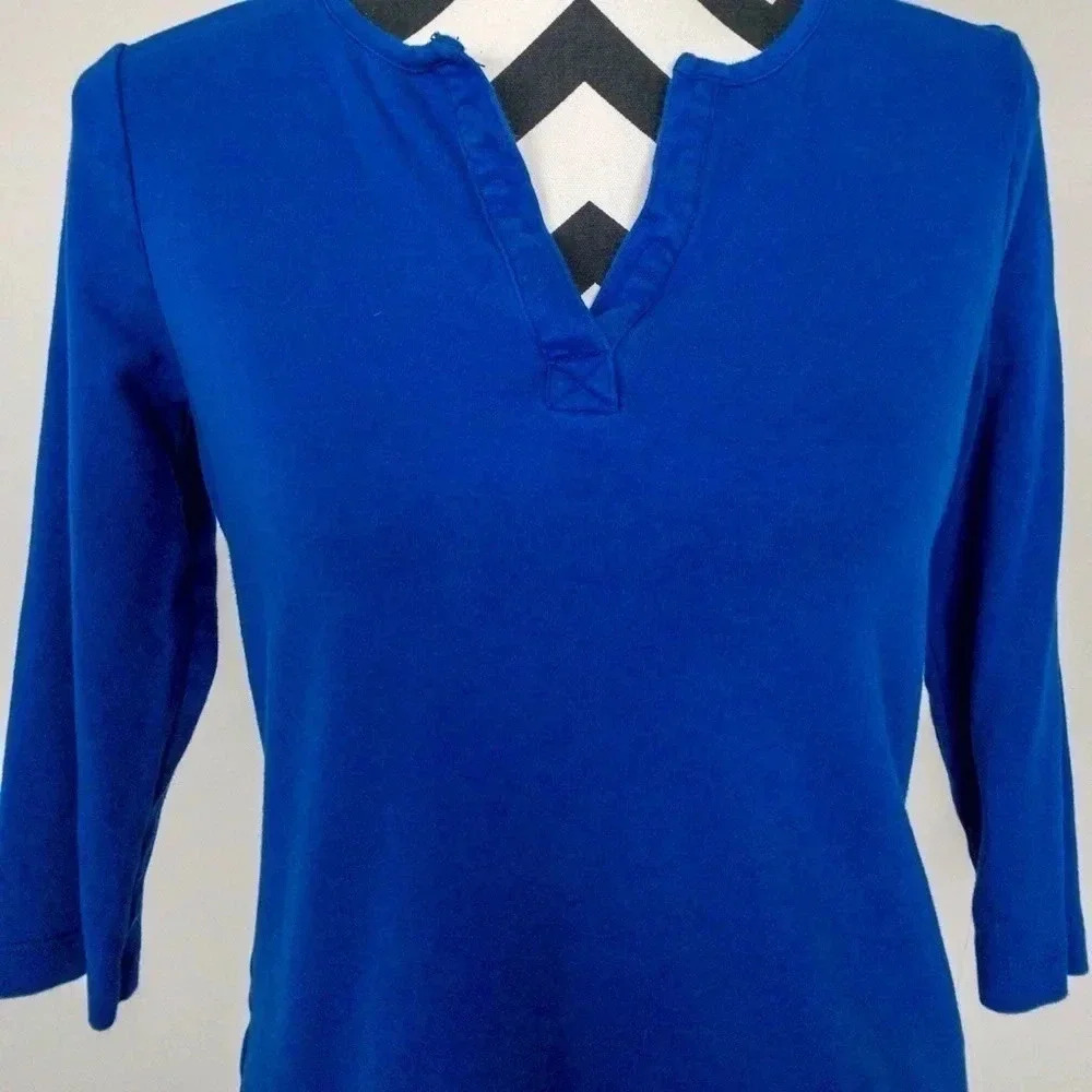 Kim Rogers Quarter Length Blue Top‎ Sz Sm - Picture 2 of 4